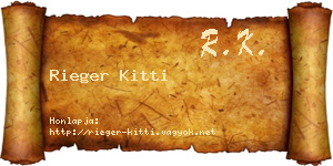 Rieger Kitti névjegykártya